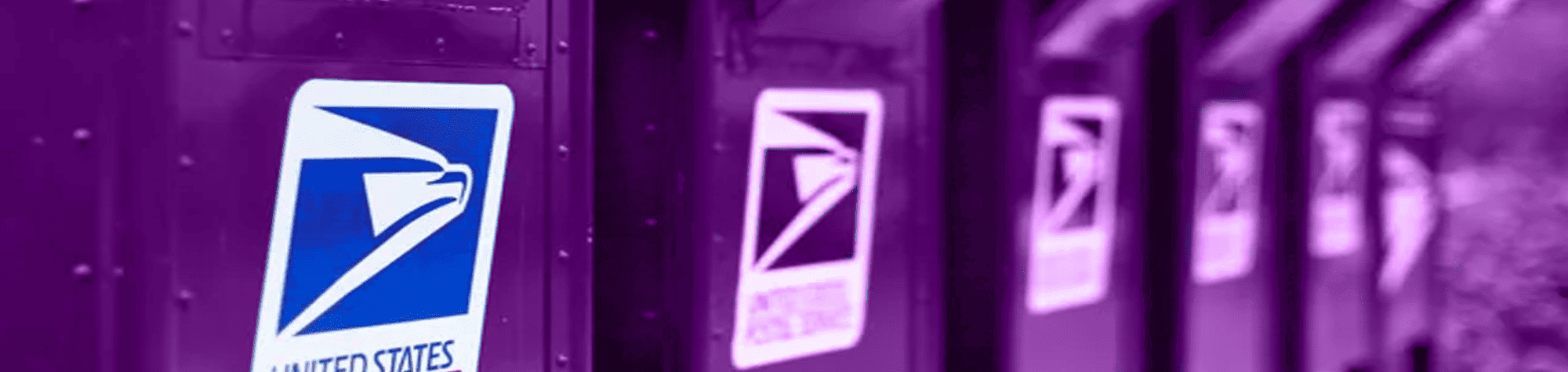 US postal boxes lined up